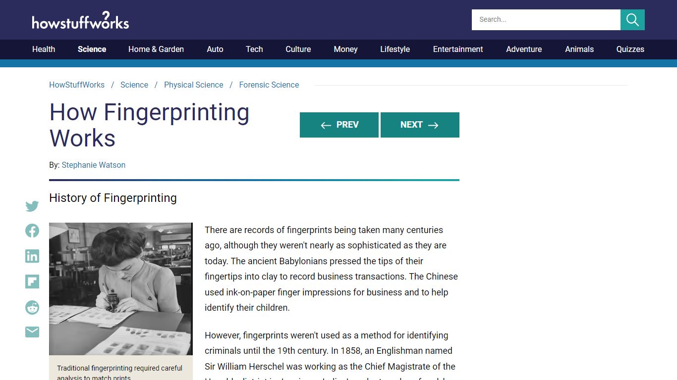 History of Fingerprinting | HowStuffWorks